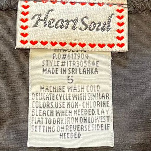 Heart Soul Black Cotton A-Line Skirt Pink Floral Applique Embroidered, Size 5 - Picture 7 of 12